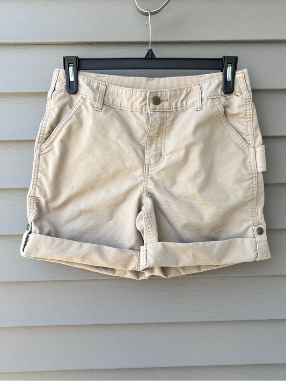 Carhartt Womens 8 Khaki Utility Shorts Original Fit Cuffed Y2K Style